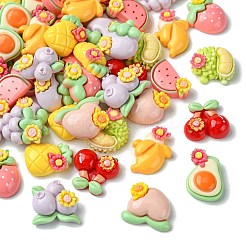 55Pcs 11 Styles Opaque Resin Decoden Flower &  Fruit Cabochons&nbsp;RESI-CJ0004-10