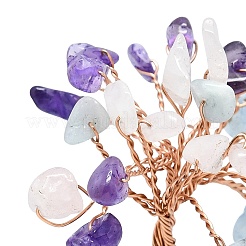 Natural Mixed Stone Chip Pachira Glabra Display Decorations&nbsp;DJEW-K025-04C
