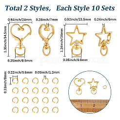 20 Sets 2 Styles Alloy Swivel Clasps&nbsp;FIND-SC0021-37