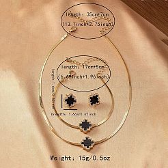 Flower Alloy Crystal Rhinestone & Enamel Pendant Necklaces & Charm Bracelets & Stud Earrings Sets&nbsp;FS-WG094C2-01