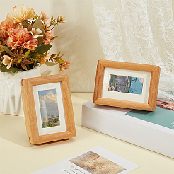 長方形の木製と紙製のフォトフレームスタンド  写真小道具の装飾アクセサリー  モカシン  110x77x28mm&nbsp;AJEW-WH0314-954