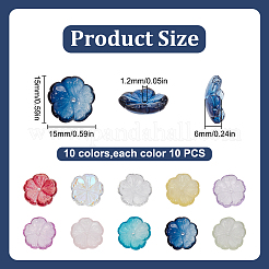 100Pcs 10 Colors Transparent Glass Beads&nbsp;GLAA-DR0001-08