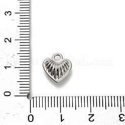 合金ペンダント  ハートチャーム  プラチナ  10.5x10x5.5mm  穴：1.6mm&nbsp;FIND-A051-01C-P