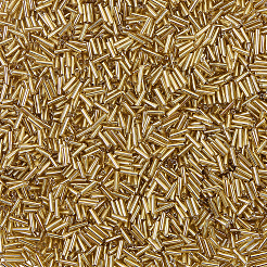 ガラスラッパビーズ3000個  銀並ぶ  ライトカーキ  6~8x1.8mm  穴：0.6mm&nbsp;GLAA-PA0001-85