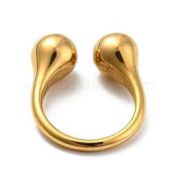 Ion Plating(IP) 304 Stainless Steel Cuff Rings for Women&nbsp;RJEW-E078-05G