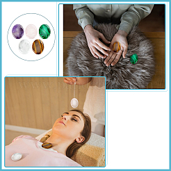 5Pcs 5 Styles Synthetic Malachite & Natural Tiger Eye & Rose Quartz & Amethyst & Quartz Crystal Massager&nbsp;G-BC0001-62
