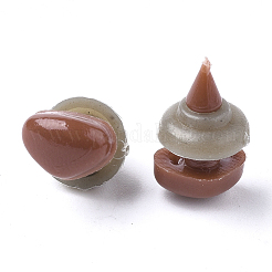 クラフト用品プラスチック人形の鼻パーツ  安全鼻  ココナッツブラウン  11x14mm  ピン：6mm&nbsp;KY-R072-08D