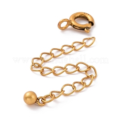 スターリングシルバーチェーンエクステンダー925個  引き輪とチャーム付き  ラウンド  アンティーク黄金  60x5.8mm  穴：1.6mm&nbsp;STER-D036-42AG
