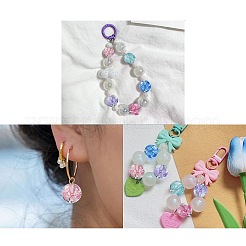 50 個の UV メッキ透明アクリルビーズ  花の丸  ミックスカラー  15.5mm  穴：2.5mm&nbsp;MACR-CJ0002-13