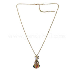 Alloy Enamel Rabbit with Easter Egg Pendant Necklaces for Women&nbsp;FS-WGF1739-02
