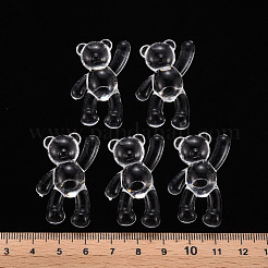 透明なアクリルビーズ  クマ  透明  37x28x13mm  穴：2.5mm  約133個/500g&nbsp;MACR-S373-01B-205