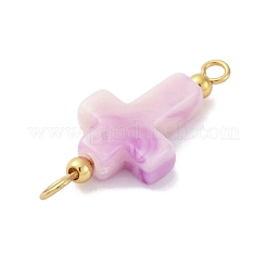 35Pcs 7 Colors Two Tone Cross Acrylic Connector Charms&nbsp;PALLOY-JF03528-01