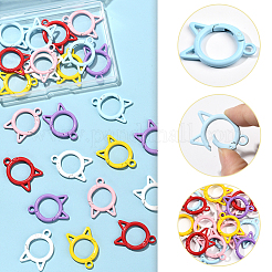24Pcs 6 Colors Zinc Alloy Keychain Clasp Findings&nbsp;KEYC-SC0001-83
