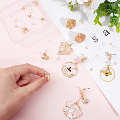 10Pcs 5 Style Brass Stud Earring Findings&nbsp;KK-CN0001-88