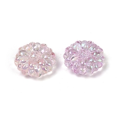 UVメッキ透明アクリルビーズ  虹色の  ヒマワリ  ミックスカラー  17x17.5x8mm  穴：1.8mm&nbsp;MACR-L007-17