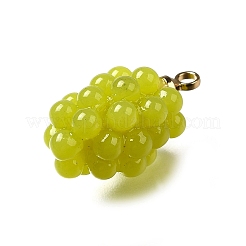 Grape Brass Acrylic Pendants&nbsp;OACR-R006-05G-06