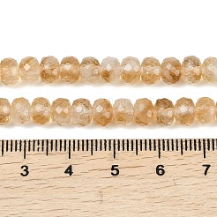 加熱された天然シトリンビーズ連売り  多面カット  ロンデル  6x4~4.5mm  穴：0.9mm  約85~86個/連  15.28~15.47''（38.8~39.3センチメートル）&nbsp;G-B175-B01-4x6mm
