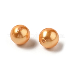 シェルパールビーズ  片穴ビーズ  洗練された  ラウンド  オレンジ  10mm  穴：1.2mm&nbsp;BSHE-L042-B02-01