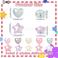 20Pcs 2 Styles UV Plating Opaque Acrylic Beads&nbsp;SACR-YW0002-13