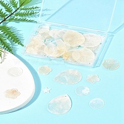 56Pcs 5 Styles Natural Capiz Shell Pendants&nbsp;SHEL-FS0001-08