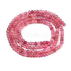 ファセット加工されたロンデル天然ピンクトルマリンビーズ連売り  グレードAA  3x2mm  穴：0.7mm  約181~182個/連  14.88~14.96''（37.8~38センチメートル）&nbsp;G-F289-45-01