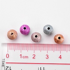 スプレープリントアクリルビーズ  マットなスタイル  ラウンド  ミックスカラー  サイズ：直径約8mm  穴：1mm  約2160個/500g&nbsp;PB24P9284