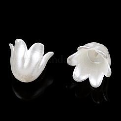 スプレーペイントabsプラスチック模造真珠ビーズ  花  ベージュ  10x11x8.5mm  穴：1.4mm&nbsp;X-MACR-N013-001F