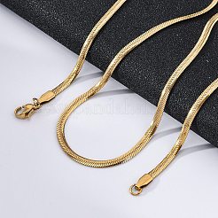 PVD Vacuum Plating 304 Stainless Steel Herringbone Chain Necklaces&nbsp;NJEW-F227-02G-04