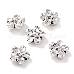 チベット風合金ビーズ  花  アンティークシルバー  10x10x5mm  穴：1.2mm  約1075個/1000g&nbsp;FIND-H038-28AS