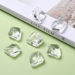 透明なアクリルビーズ  多面カット菱形  透明  長さ23mm  20 mm幅  厚さ10mm  穴：2mm  約267個/500g&nbsp;PL6362Y