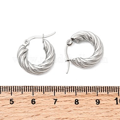 304 Stainless Steel Twist Ring Hoop Earrings&nbsp;EJEW-Z146-01P-01