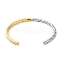 Two Tone 304 Stainless Steel Cuff Bangles&nbsp;BJEW-Q773-02
