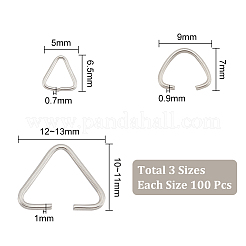 300Pcs 3 Style 304 Stainless Steel Triangle Rings&nbsp;STAS-UN0046-67