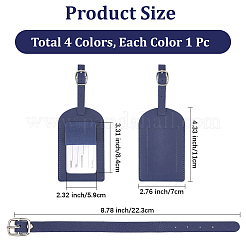 4Pcs 4 Colors PU Leather Luggage Tag&nbsp;AJEW-DJ0004-65