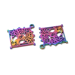 イオンプレーティング(IP) 304 ステンレスペンダント  ツリーチャーム付きひし形  虹色  33.5x30x1mm  穴：2.5mm&nbsp;STAS-H212-39MC