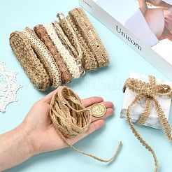 ジュートリボン  洋服アクセサリー  淡い茶色  1/4~5/8インチ（5~15mm）  約2.19ヤード（2m）/セット&nbsp;OCOR-CJ0004-11
