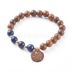 Wood Bead & Stone Bracelet&nbsp;BJEW-JB06104