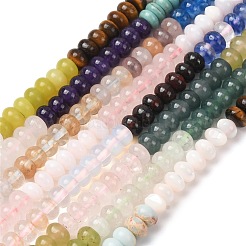 ガラスと天然の白い貝殻と染色されたハウライトのビーズ連売り  ロンデル  ミックスカラー  6x4mm  穴：1mm  約95個/連  15.31''（38.9センチメートル）&nbsp;G-Z135-C09-4X6MM