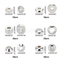 304ステンレススチールビーズ  混合図形  ステンレス鋼色  5~6x2~4mm  穴：1.6~4mm  120個/箱&nbsp;STAS-UN0008-51P