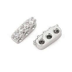 Brass Micro Pave Clear Cubic Zirconia Spacer Bars&nbsp;KK-P302-20P