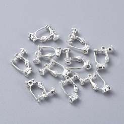 真鍮ネジクリップ式イヤリングコンバーターのパーツ  スパイラルイヤークリップ  穴開けないイヤリング  銀  17x13x5mm  穴：0.6mm&nbsp;KK-F785-04S