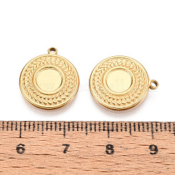 304 Stainless Steel Pendant Cabochon Settings&nbsp;STAS-T067-10G