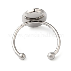 Non-Tarnish 304 Stainless Steel Open Cuff Ring Components&nbsp;X-STAS-I306-06B-P