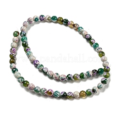 Natural Fire Crackle Agate Faceted Round Beads Strands&nbsp;G-A134-02-6mm