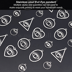 24Pcs 6 Style 201 Stainless Steel Pendants&nbsp;FIND-AR0002-03