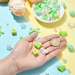 約 150 個 DIY アクリル & プラスチックビーズジュエリー作成検索キット  ライム  5.5~34x6~20x5.5~12.5mm  穴：1.3~3.7mm&nbsp;DIY-CJ0002-33