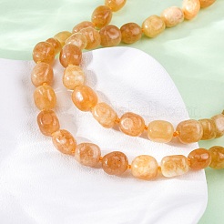 Natural Dyed Malaysia Jade Tumble Stone Nuggets Beaded Long Necklaces for Women&nbsp;NJEW-F340-A02