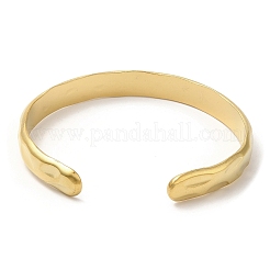 304ステンレススチール製カフバングル  女性用ウェーブオープンバングル  18KGP本金メッキ  内径：2-1/4x1-7/8インチ（5.8x4.9cm）  9mm&nbsp;BJEW-K267-03G