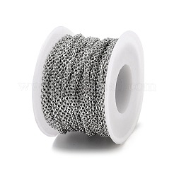 変色しない304ステンレススチールアズキチェーン  ステンレス鋼色  リンク：3x2x0.5mm&nbsp;CHS-H026-07A-P