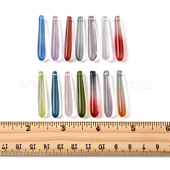 手作りランプワーク DIY ペンダント 50 個  ドロップ型チャーム  ミックスカラー  35x7x6mm  穴：1mm&nbsp;LAMP-FS0001-21
